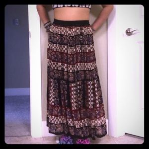 Vintage Gypsy boho long flowy skirt